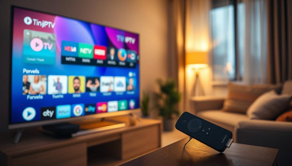 application IPTV Fire Stick interface de découverte