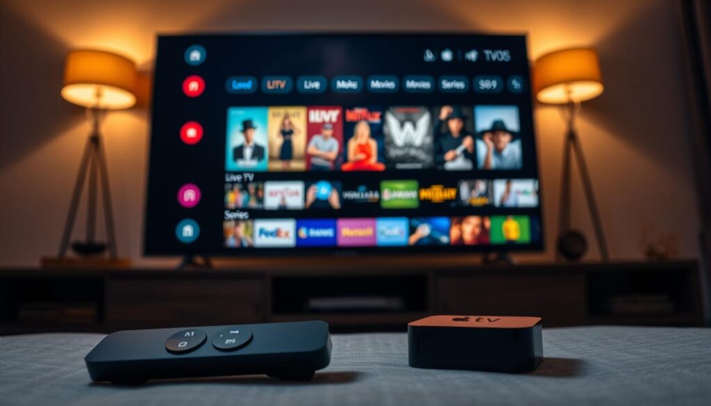 interface utilisateur application IPTV tvOS navigation interface utilisateur application IPTV tvOS navigation